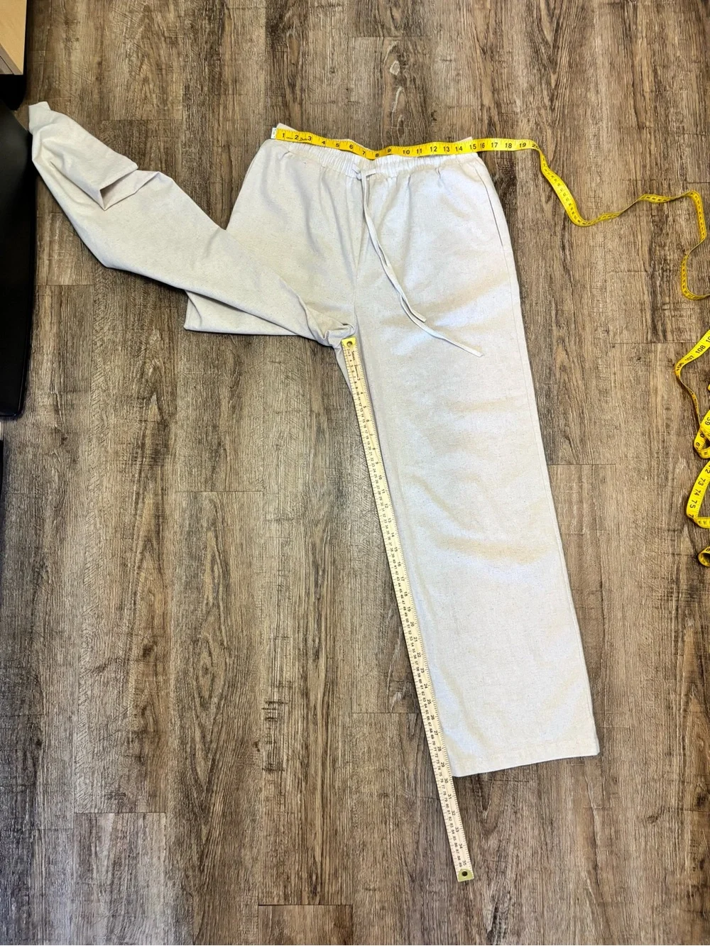 Abound Cream Drawstring Wide-Leg Pants size L (0075)